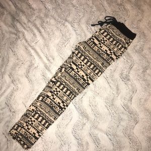 Black and Tan aztec print jogger pants
